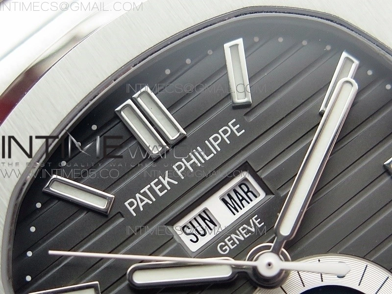 NAUTILUS 5726 SS GRF 1:1 BEST EDITION GRAY DIAL WORKING ANNUAL CALENDARON SS BRACELET A.324 V2